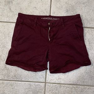American Eagle Maroon MIDI Shorts Size 4